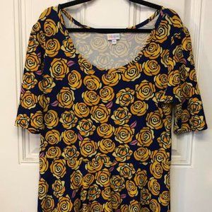 3/$30! Beautiful Purple Midi Dress with Gold Roses--Including as bonus in bundle